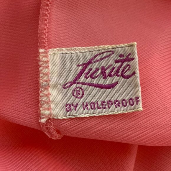 Vintage Luxite By Holeproof Nylon Half Slip Pink Size Medium Ruffled Hem - Picture 4 of 5